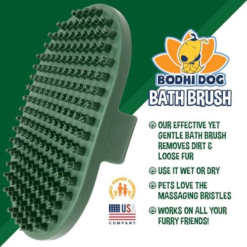 Bodhi Dog Shampoo Brush - Pet Grooming & Bath Supplies for Dogs and Cats - Bath Brush for Long & Short Hair - Premium Scrubber for Shower, Showerhead, Sprayer & Bathing (One Pack, Dark Green) - Image 3