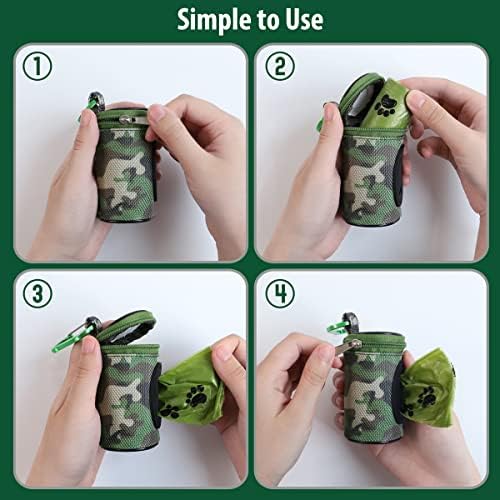 FURHAB Dog Poop Bag Holder for Leash with Carabiner Clip Soft Fabric - Image 4