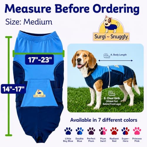 Surgi Snuggly Dog Surgery Recovery Suit, Cone Alternative, Spay/Neuter M - Image 2