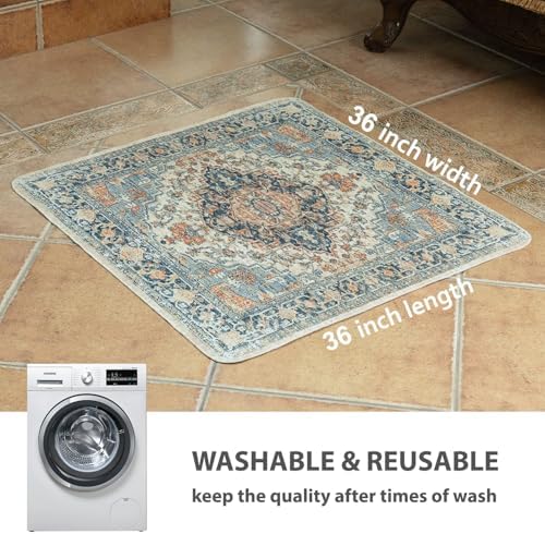 nunubaby Washable Pee Pads for Cats &Dogs, Stylish, Non-Slip and Leak-Proof Pee Pads. Reusable Potty Pads for Dogs for Crates and Floors.(Beige/Multi, 36" x36" ) - Image 4