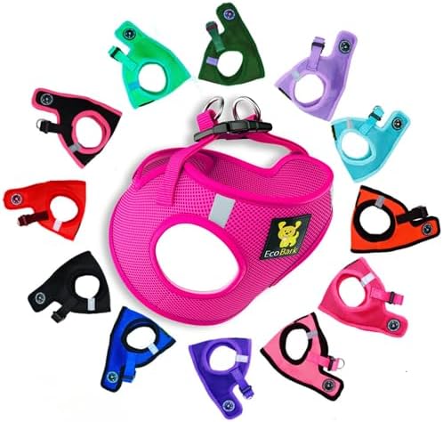 EcoBark Fully Adjustable Double Padded Step in Dog Harness, Medium, Pink by EcoBark