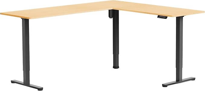 VIVO Real Bamboo 75 x 63 in Corner Standing Desk, DESK-E3CTBO-75 | Electric, Reversible L-Shaped Table, Sit Stand, Height Adjustable, Memory Controller, Office Furniture Sets, Black Frame - Image 9