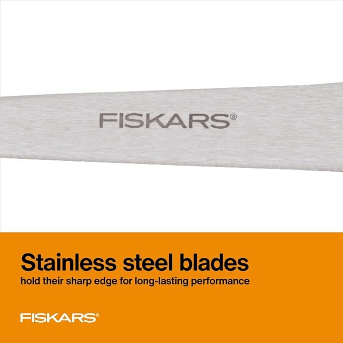 Fiskars 8" SoftGrip Everyday All Purpose Scissors, Office & Crafts, Grey | For Paper, Cardboard & Photos, Precision Stainless Steel Blades, Ergonomic SoftGrip Handles for Comfort & Control - Image 3