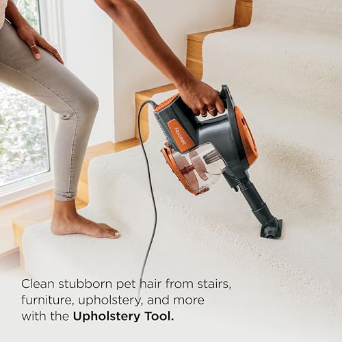Shark HV302 Rocket Pet Corded Stick Vacuum, Lightweight with Swivel Steering for Carpets & Hard Floors, Converts to Hand Vacuum, Includes Crevice Tool, Pet Multi-Tool & Precision Duster, Orange - Image 6