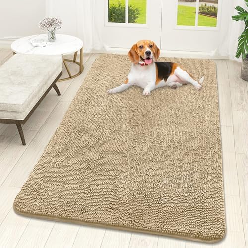 OLANLY Dog Door Mat for Muddy Paws 59x32, Super Absorbent Chenille Mud Mat by OLANLY
