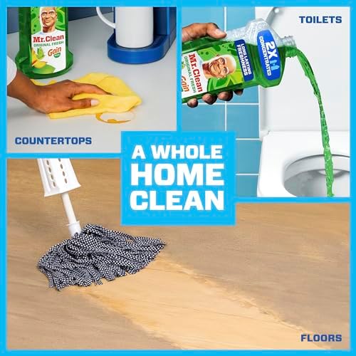 Mr. Clean All Purpose Cleaner, Floor Cleaner for Mopping Home, Bathroom, & Kitchen, Cleaning Liquid for Mop & Bucket, Cleaning Supplies, Multi-Surface Dilutable, Gain, 41oz - Image 3
