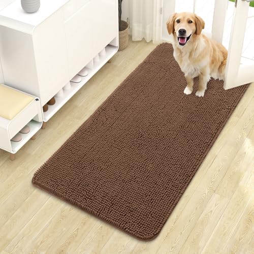 OLANLY Dog Door Mat for Muddy Paws 44x24, Super Absorbent Chenille Mud Mat by OLANLY