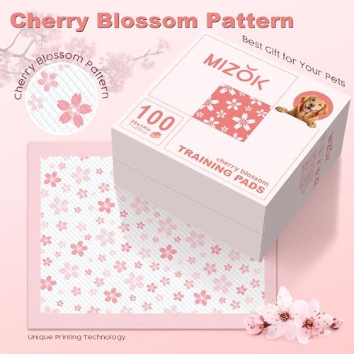 MIZOK Pink Puppy Pads with Adhesive Tabs Disposable Pee Pads 28x34in 100Ct - Image 2