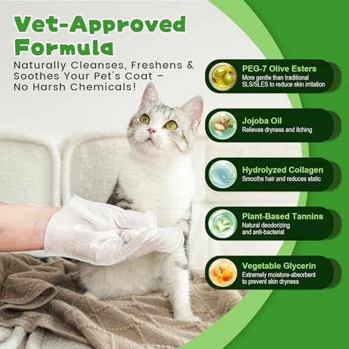 Pet Glove Wipes for Dogs & cat , Pet Cleaning Gloves Individual Packing - Image 3