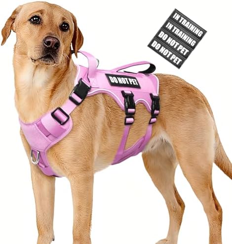 WINSEE Escape Proof Dog Harness with Double Handle+4 Removable Patches by WINSEE