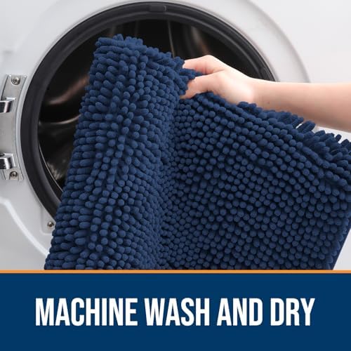 OLANLY Dog Door Mat for Muddy Paws 54x24, Super Absorbent Chenille Mud Mat - Image 5