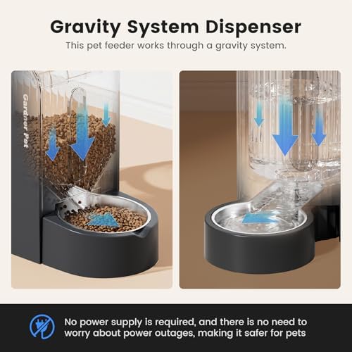 Gravity Automatic Cat Feeder, Water & Food Dispenser Set, Stainless Bowls - Image 4