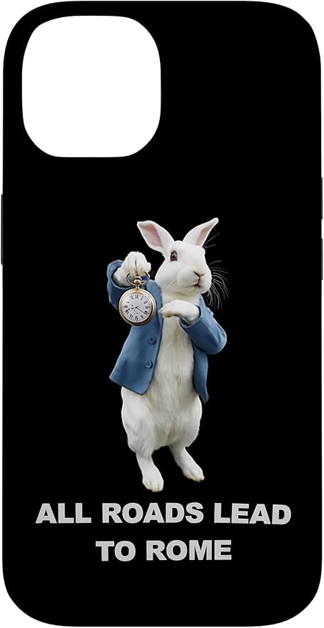 Funny AI Rabbit Meme Tshirt - All Roads Lead to Rome Humor Case for iPhone 14 by Unknown