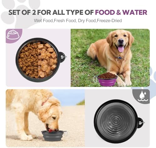 Collapsible Dog Bowl Large 34oz, Travel Dog Water Bowl Portable - Image 3