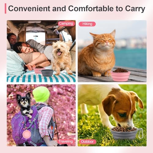 Kytely Collapsible Dog Bowls for Travel, 2Pack Dog Portable Water Bowl, Foldable Pet Food Bowl with Clasp, Pet Cat Feeding Cup Dish for Traveling, Walking, Hiking - Image 5