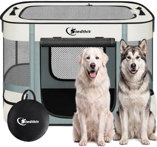 Siedihit 40" Dog Playpen,Cat Puppy Pen, Pet Portable Crate Indoor Outdoor by Siedihit