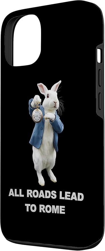 Funny AI Rabbit Meme Tshirt - All Roads Lead to Rome Humor Case for iPhone 13 - Image 2