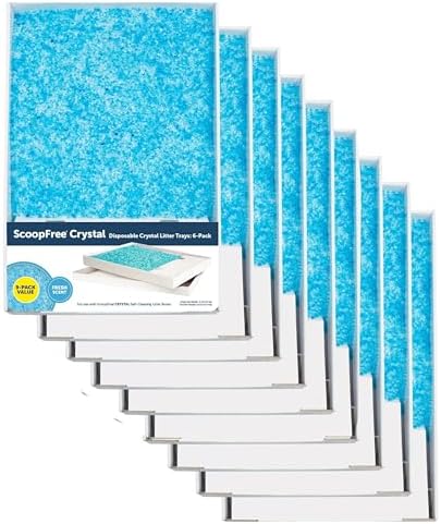 PetSafe ScoopFree Disposable Crystal Cat Litter Tray - Easy Cleaning Box - Refill Tray for Automatic Litter Box - Fresh Scent - 4.3 lb Bags - 9 Pack by PetSafe