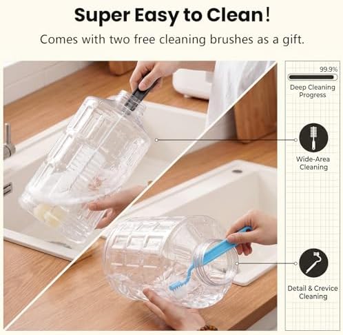 CZPET Dog Water Bowl Dispenser 5L, Wider Mouth Gravity Refilling (White) - Image 2