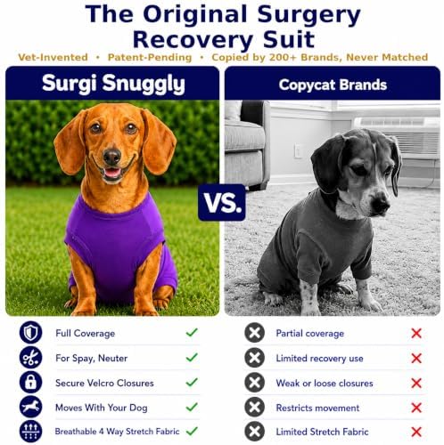 Surgi Snuggly Dog Surgery Recovery Suit, Cone Alternative, Spay/Neuter S - Image 3