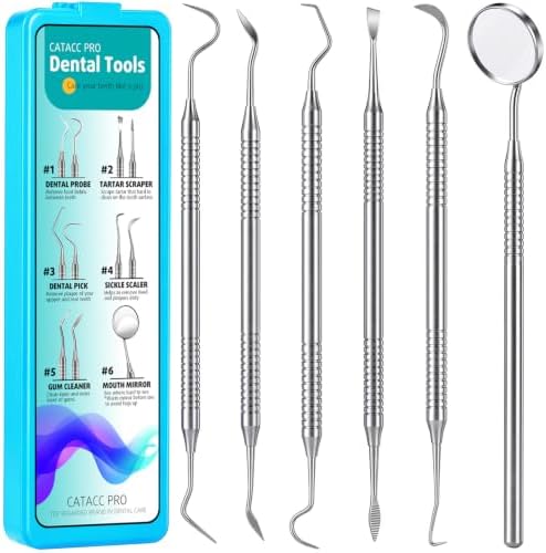 Dental Pick Tools Kit, Plaque Tartar Remover Tooth Scraper by CATACCPRO
