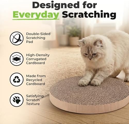 Catify Spin n' Scratch Cat Scratch Pad Refill - Round, 3-Pack - Image 3