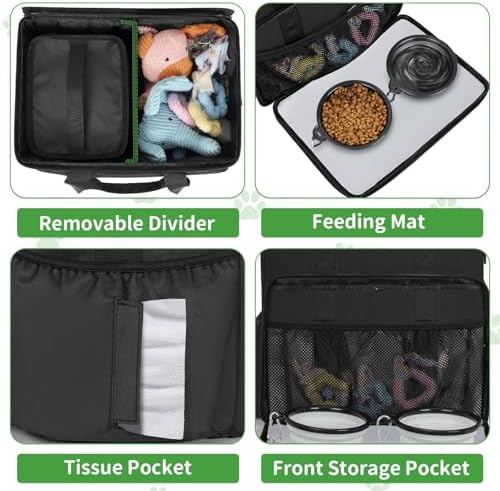 TORIBIO Large Dog Travel Bag for Supplies with Food Bowl - Image 4