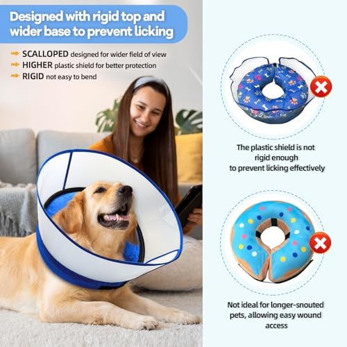 Inflatable Dog Cone Collar,Soft Elizabethan Anti-Lick Pet Recovery Collar - Image 5