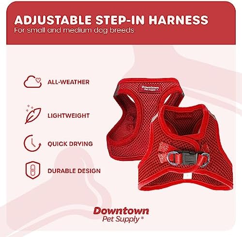 Downtown Pet Supply Step-in Dog Harness – No Pull, Adjustable Padded Mesh with Reflective Trim, Secure Buckle Strap – Comfortable & Breathable Small Dog Harness, XX-Large, Red - Image 3