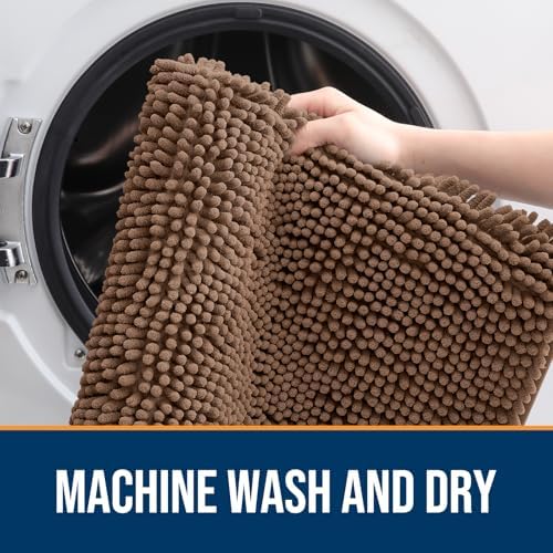 OLANLY Dog Door Mat for Muddy Paws 54x32, Super Absorbent Chenille Mud Mat - Image 5