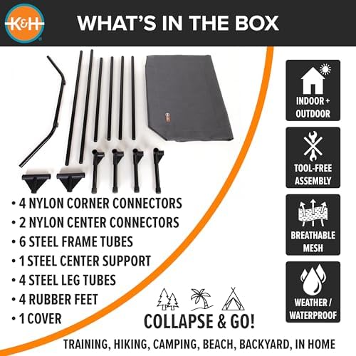 K&H Outdoor Elevated Dog Bed for XL & Giant Pets, Gray, Jumbo 56x38in - Image 6