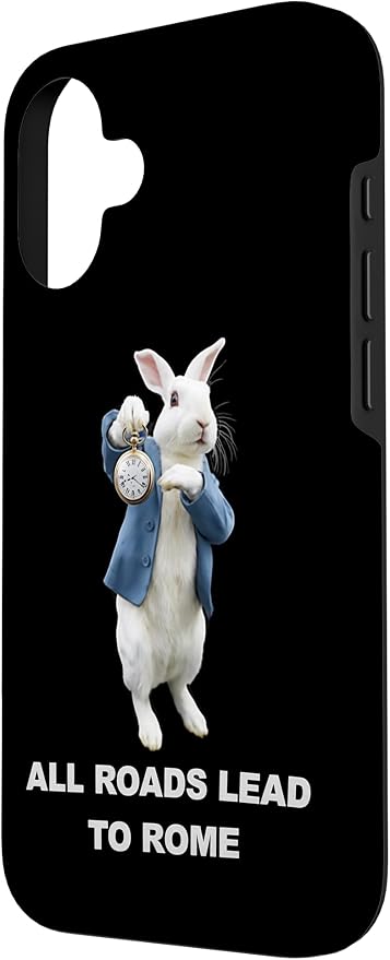 Funny AI Rabbit Meme Tshirt - All Roads Lead to Rome Humor Case for iPhone 16 - Image 2