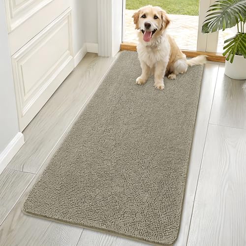 OLANLY Dog Door Mat for Muddy Paws 70x35, Super Absorbent Chenille Mud Mat by OLANLY