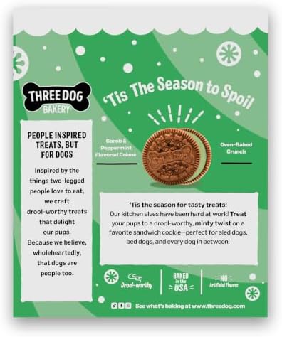 Three Bakery Peppermutt Lick'n Crunch! Sandwich - Minty Winter Edition Treats, Birthday, Drool-Worthy Puppy for Special Occasions - Image 2