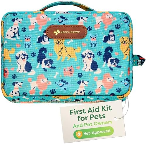 KeepGoing Pet First Aid Kit for Dogs & Cats, 99 Pc. Travel Emergency Kit by KEEP%3EGOING