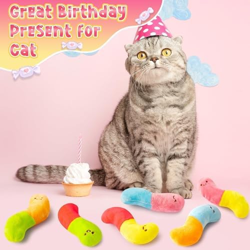 L1rabe Worm Candy Catnip Toy for Cats, Kitten Birthday Gift for Kitty Lover - Image 5