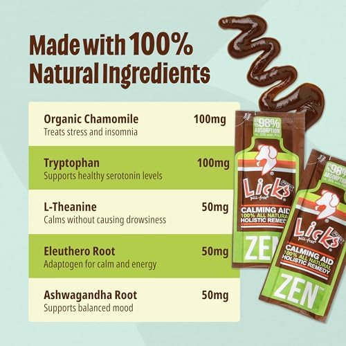 Licks Zen Calming Aid, L-Theanine, Braised Beef Flavor, 5 Packets - Image 2