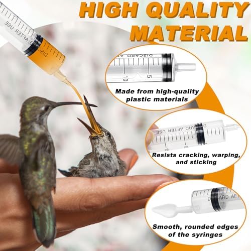 Baby Bird Feeding Syringe Set Baby Bird Parrot Small Pet Manual Feeding Syringe Set for Parrot Small Pet Syringe with Spoon Tip & Tubes (10ml+10ml+20ml+60ml) - Image 3