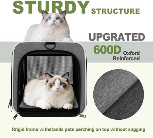 GAPZER Cat Carrier 18x11x11 Top Load, Soft-Sided Pet Travel Bag Over 15 lbs - Image 4