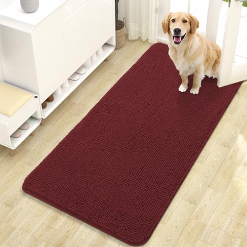 OLANLY Dog Door Mat for Muddy Paws 47x24, Super Absorbent Chenille Mud Mat by OLANLY