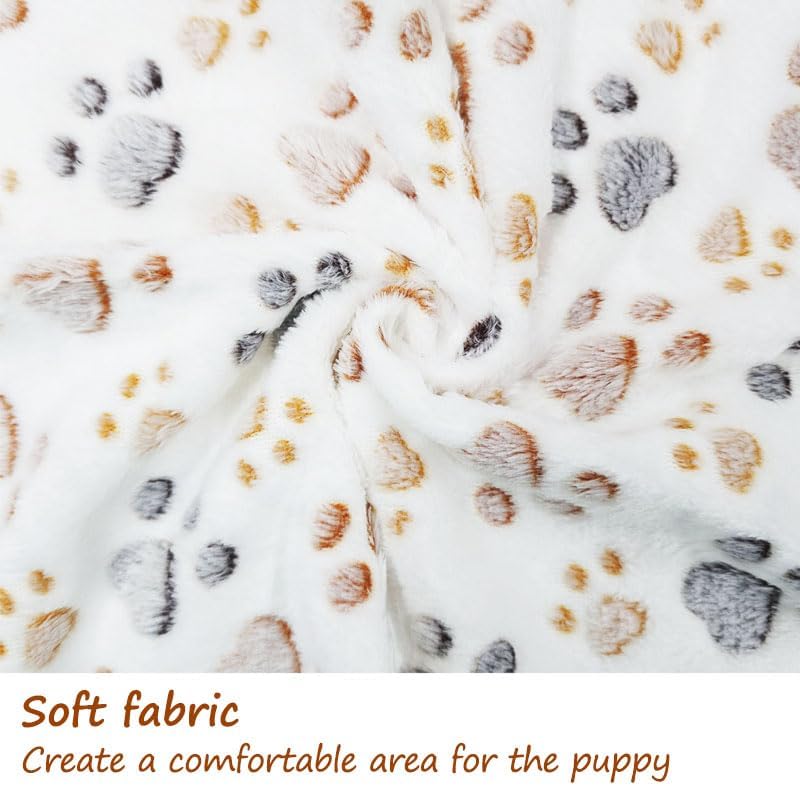 1 Pack 3 Blankets Fluffy Premium Fleece Soft Pet Blanket Flannel Throw for Cat Dog Puppy (Large 41x31'', Paw-White) - Image 6