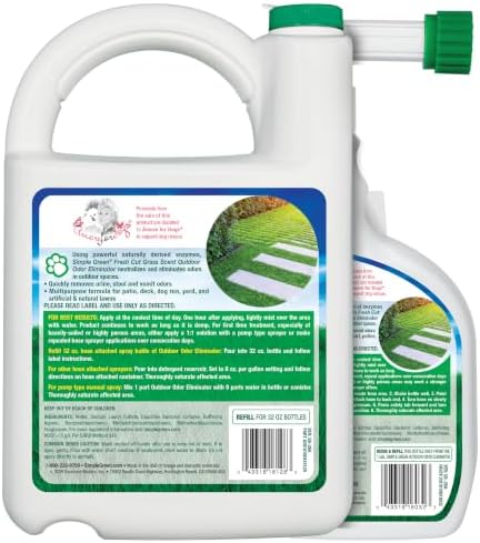 Simple Green Outdoor Odor Eliminator Fresh Cut Grass Scent 1 Gal + 32 oz - Image 2