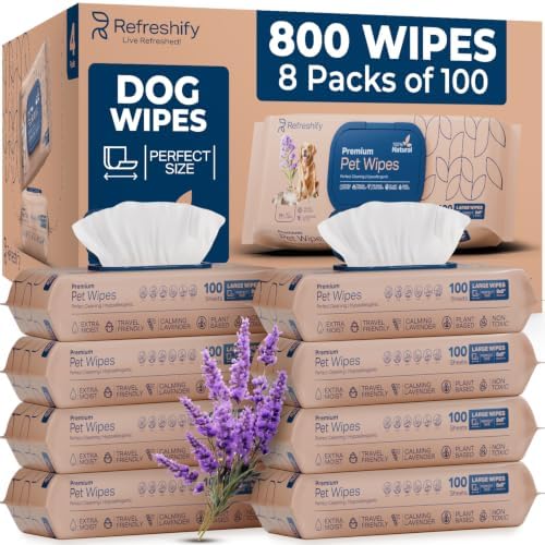 800 Bulk Dog Wipes for Paws and Butt - Pet Wipes for Dogs and Cats by AllSettHealth