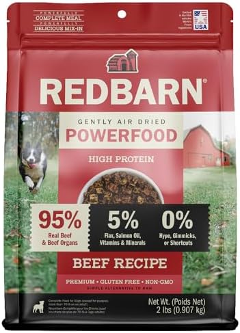 Redbarn Air Dried Powerfood High Protein Beef Recipe, Made in USA, 2 lb by Redbarn