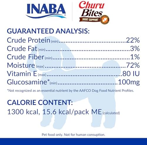 INABA Churu Bites Joint Support for Dog, Functional Lickable Dog Treat with Taurine & Green Tea Extract, 1.26oz Each, 18 Tubes Total, Chicken with Cheese Recipe - Image 3