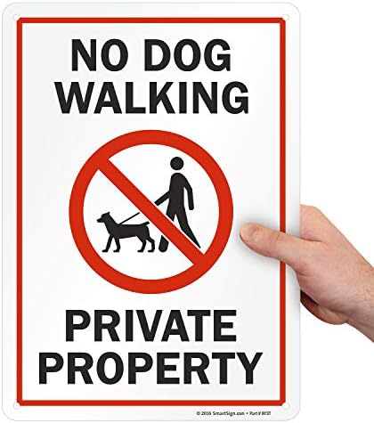 SmartSign "No Dog Walking - Private Property" Sign | 10" x 14" Plastic by SmartSign