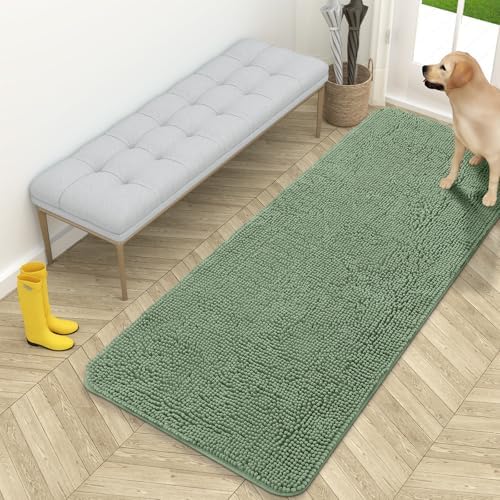 OLANLY Dog Door Mat for Muddy Paws 54x24, Super Absorbent Chenille Mud Mat by OLANLY