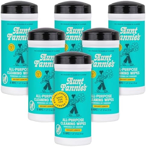 Aunt Fannie's Natural Cleaning Vinegar Wipes, Bright Lemon, 35 Count by AuntFannies