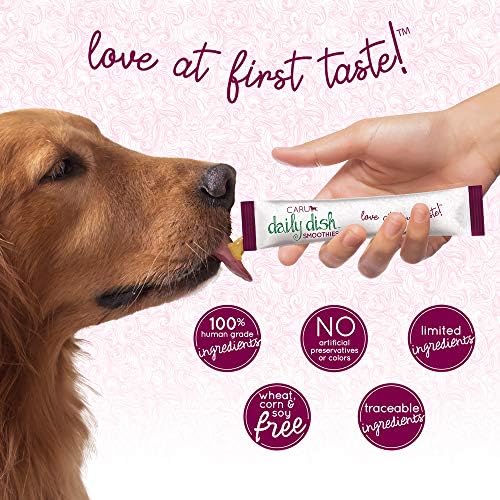 Caru Daily Dish Smoothies Lickable Treats for Dogs 8-Pack - Chicken(4) and Peanut Butter(4) Flavor - 100% Natural - Image 3