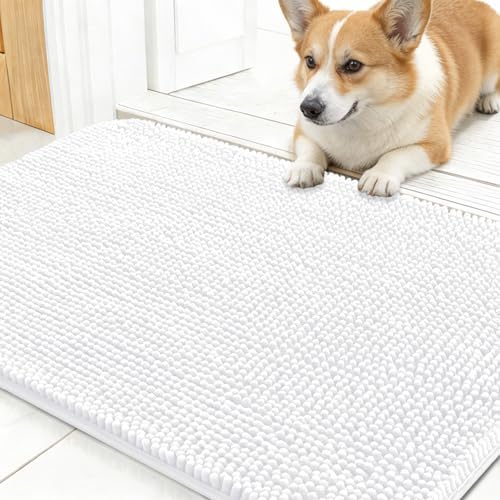 OLANLY Dog Door Mat for Muddy Paws 24x16, Super Absorbent Chenille Mud Mat by OLANLY